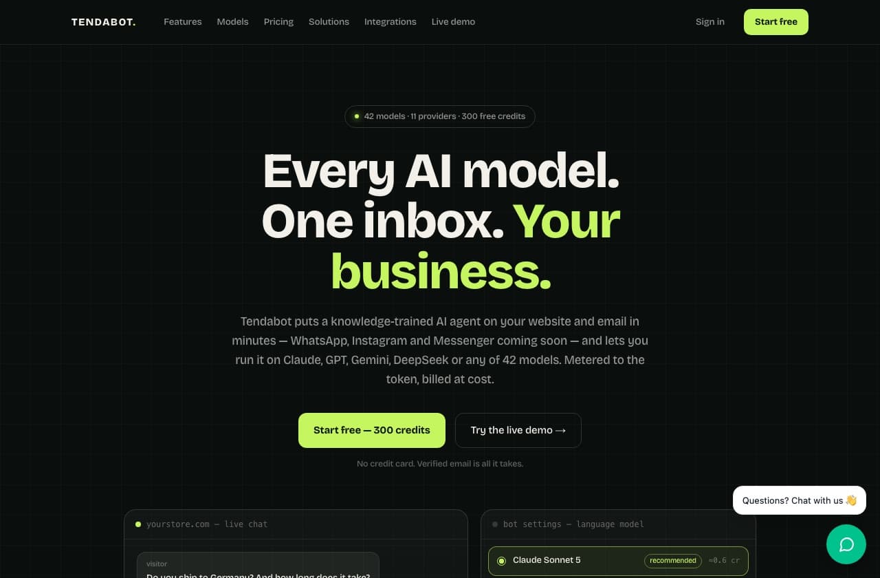 Tendabot — built with vibe coding