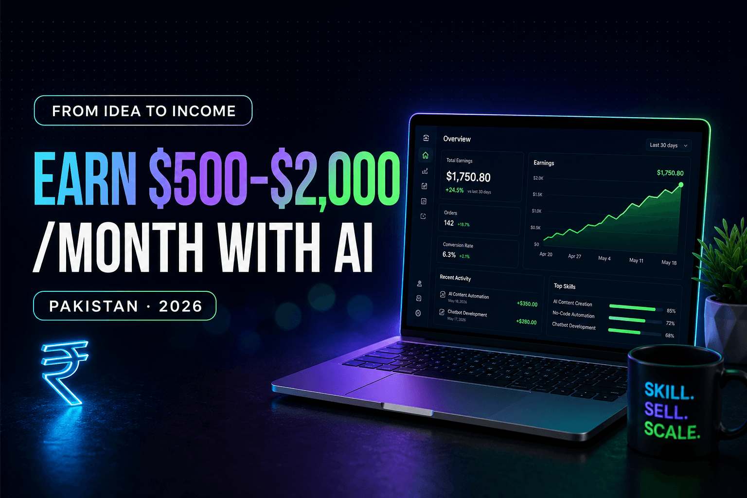 Earn $500 to $2,000/Month With AI in Pakistan